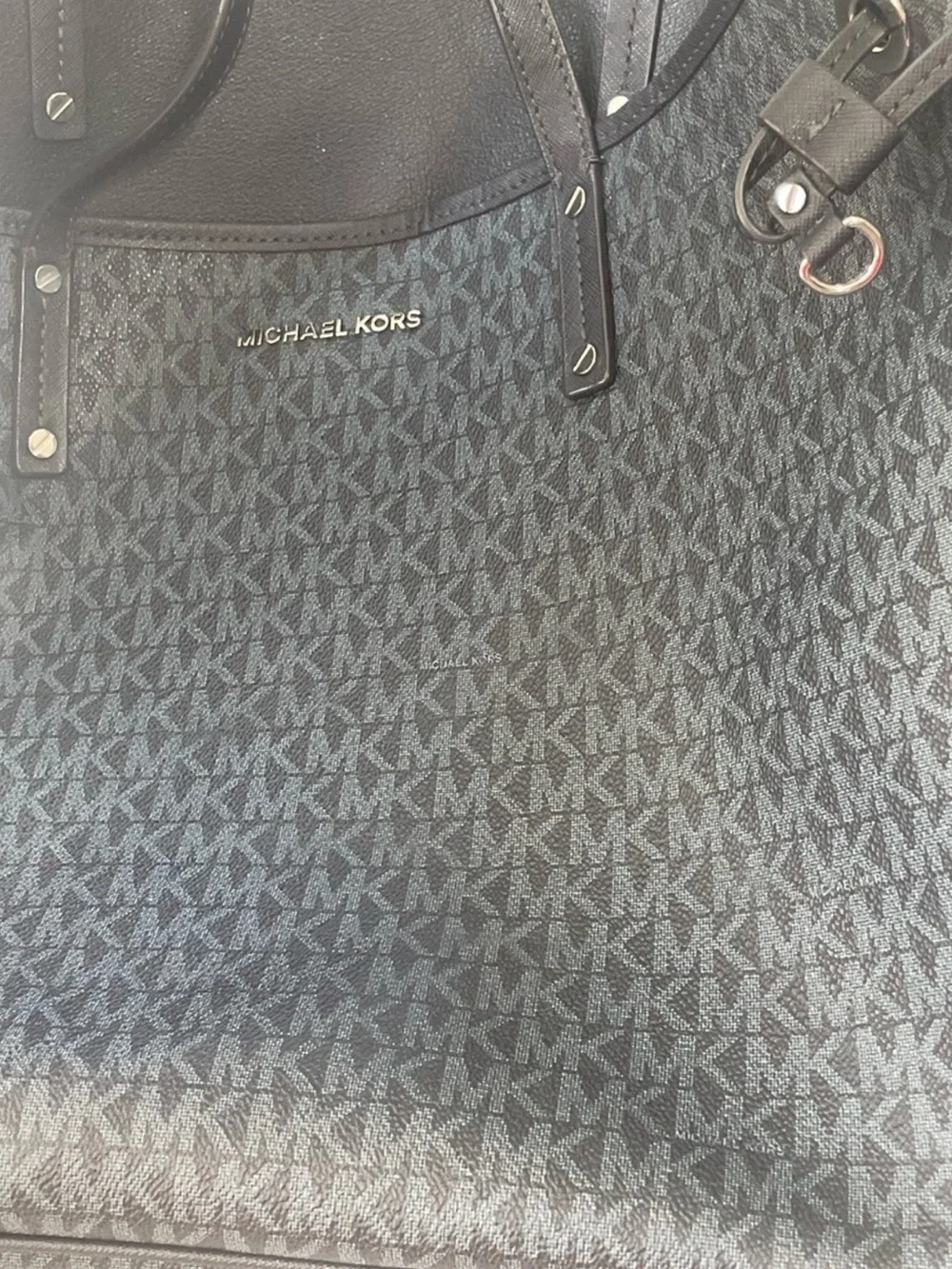 Michael Kors Navy Black MK Logo Tote